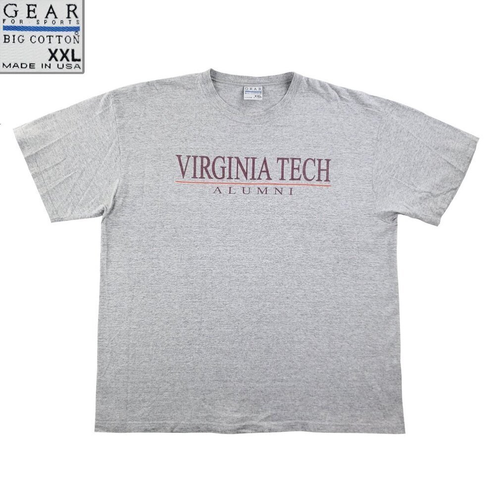 Virginia Tech Vintage T-Shirt Alumni Hokies USA Gear For Sports Big Cotton XXL
